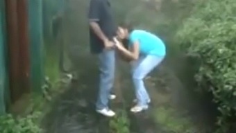 African-American Teen Gives A Public Blowjob To An Indian Amateur Couple